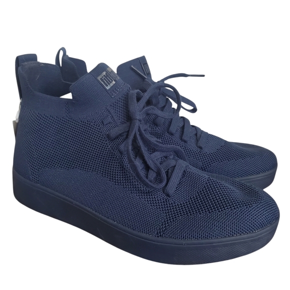 New Fitflop Rally Sneakers High Top Size 8 Blue Knit Shoes Casual Shoes NWT - Picture 5 of 6